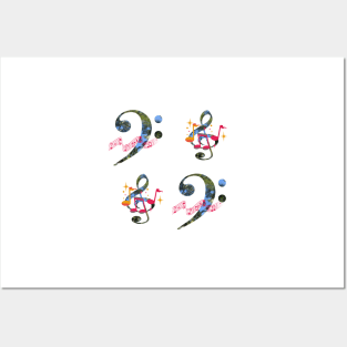 Musical notes Posters and Art